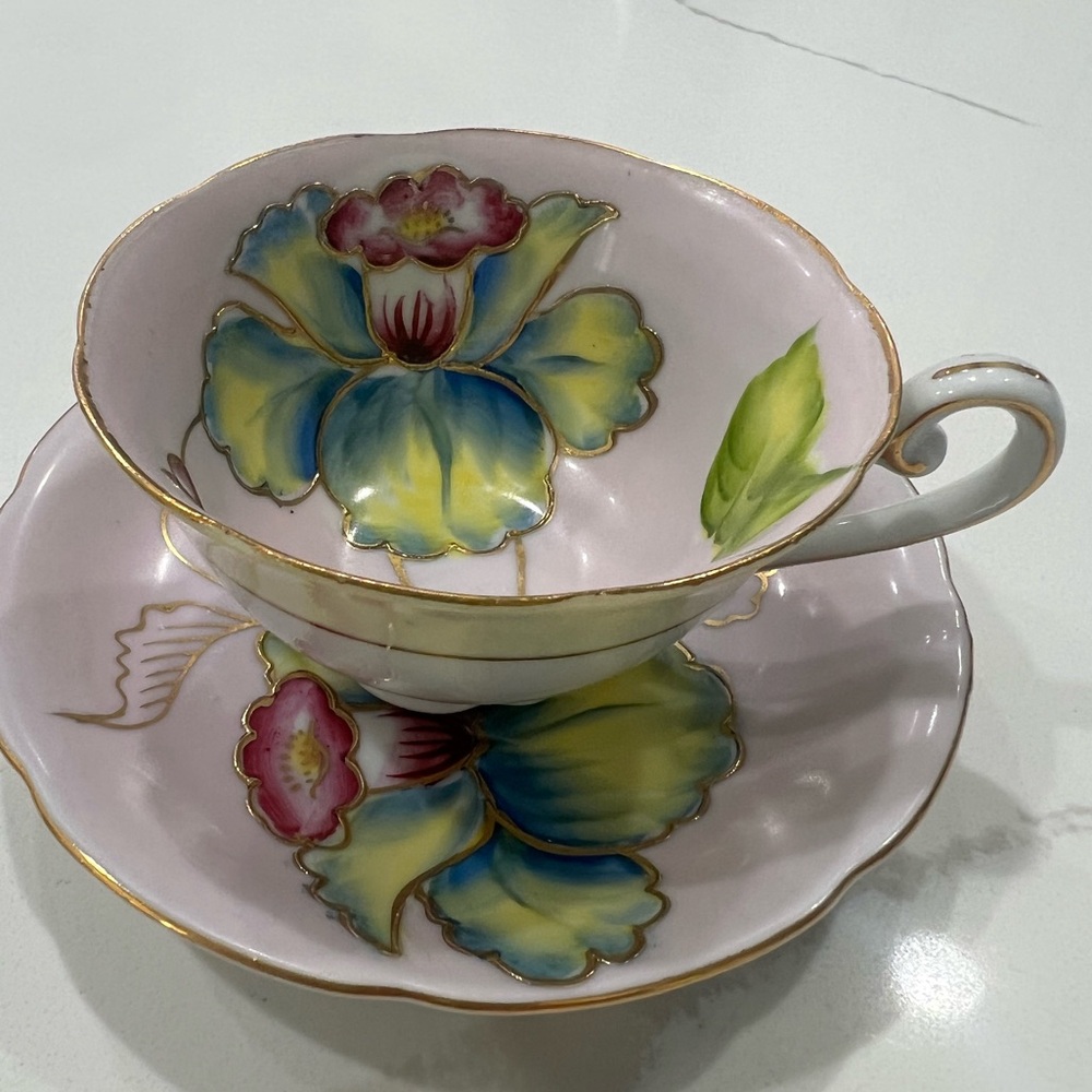 Floral Teacup and Saucer Set